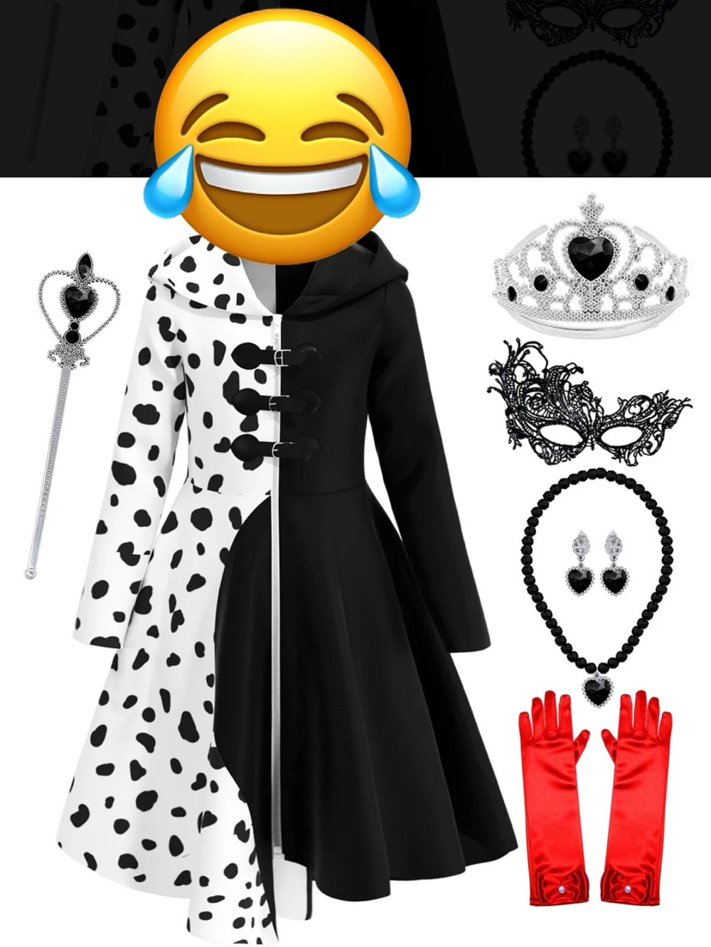 Girls Cruella De Ville Villain Costume